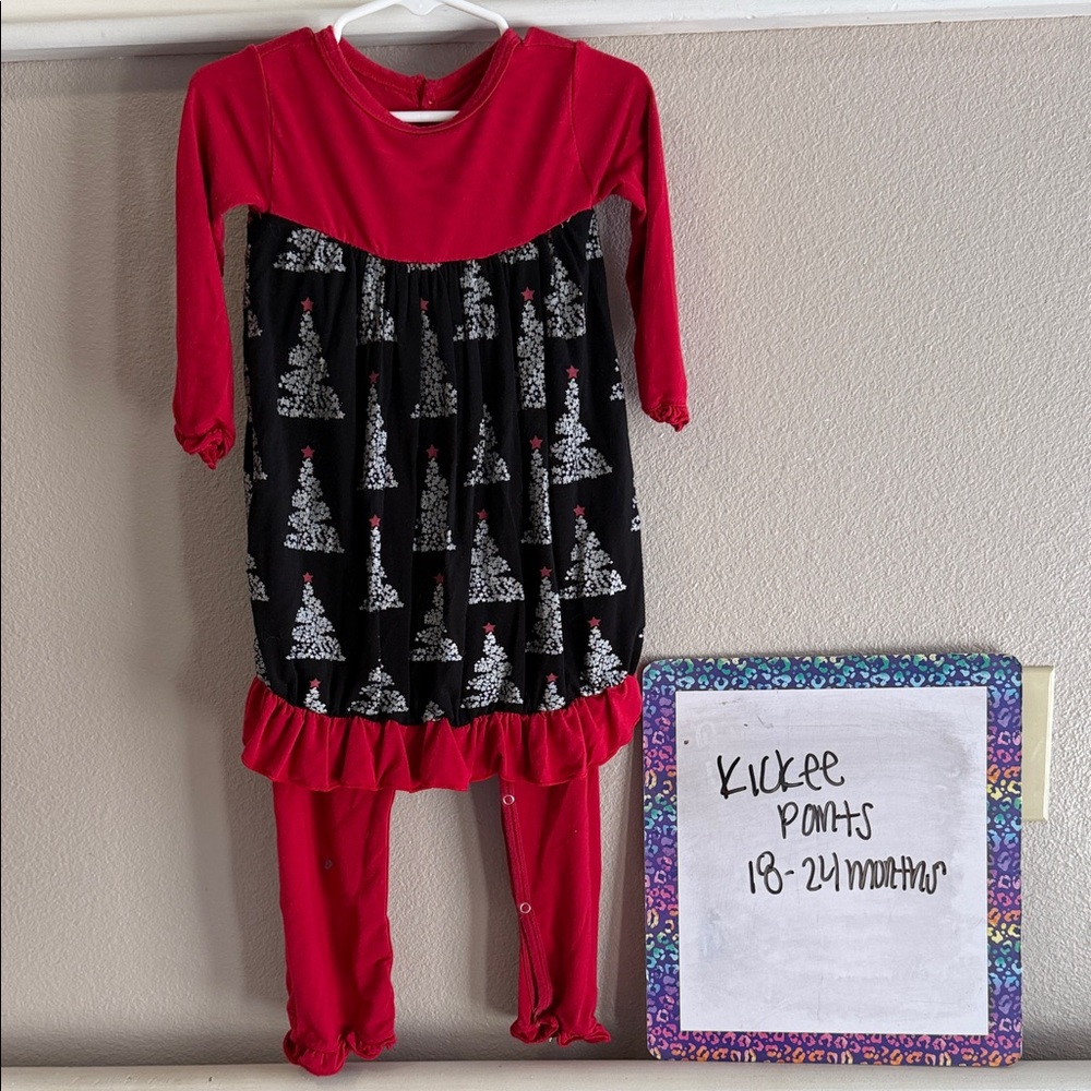 Kickee Pants Red and Black Pajama Set